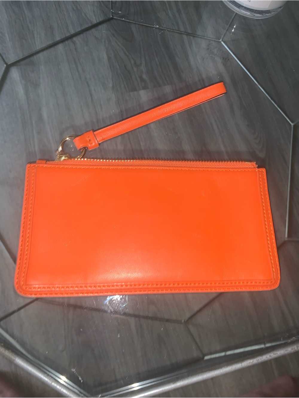 Tory Burch Orange Leather Wristlet Clutch with Gold Hardware - Picture 9 of 9